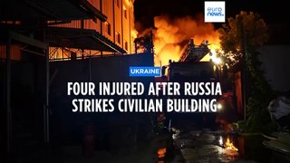 Ukrainians flee Russian advance as footage shows decimated village