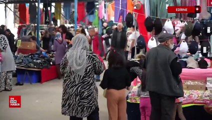 Edirne’de Bulgarların alışveriş mesaisi sürüyor