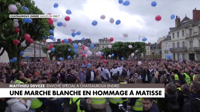 Un lâcher de ballons a été organisé lors de la marche blanche en hommage à Matisse