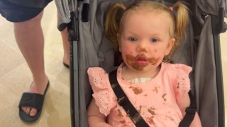 'When the Ice Cream is just TOO GOOD!' - Sleepy toddler refuses to let go of ice cream