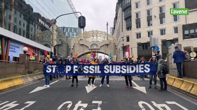 Manifestation “Extinction Rebellion”: Blocage de la rue Belliard à Bruxelles