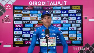 Cycling - Giro d'Italia 2024 - Lilian Calmejane after stage 1 and the new Maglia Azzurra