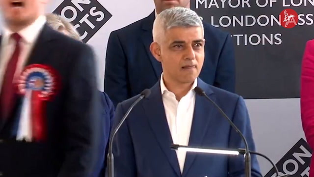 Sadiq Khan booed and heckled as he begins his victory speech after being re-elected London mayor