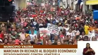Ciudadanos del estado Trujillo se movilizan en contra del bloqueo económico de los Estados Unidos