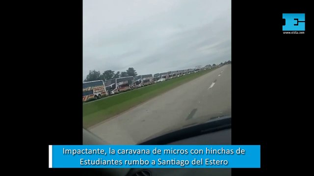 Caravana impresionante: micros y micros con hinchas de Estudiantes