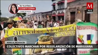 Colectivos marchan en Michoacán por regularización de cannabis