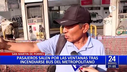 ¡Pánico en el Metropolitano! bus se incendia y pasajeros huyen por ventanas