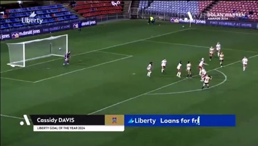 Newcastle Jets captain Cassidy Davis wins 2024-25 A-League Women's goal of the year with this cracker.
