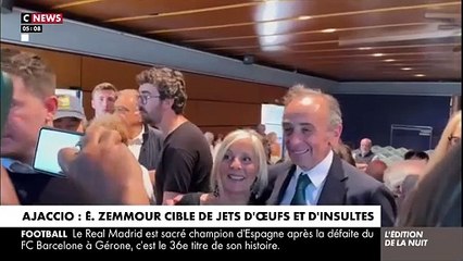 Incidents en Corse lors de la visite d'Eric Zemmour sur un marché à Ajaccio où le leader de Reconquête a été la cible de "milices de l'extrême gauche", selon ses déclarations
