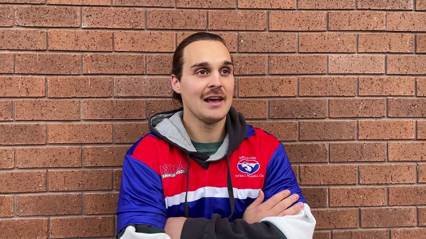 Chris Molivas chats after Daylesford's win over Learmonth in 2024 CHFL round 4.