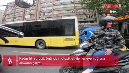 Motosikletine çarpan kişi annesi çıktı