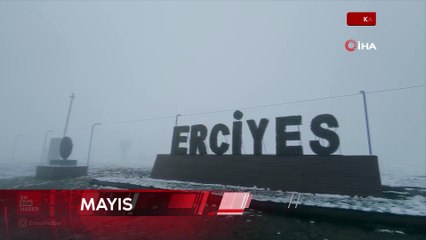 Erciyes'e Mayıs ayında kar yağdı