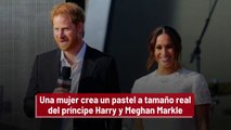 Una mujer crea un pastel a tamaño real del príncipe Harry y Meghan Markle