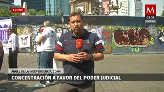 Ciudadanos se unen en defensa del Poder Judicial en el Ángel de la Independencia en CdMx