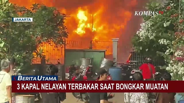 3 Kapal Nelayan di Pelabuhan Muara Baru Terbakar saat Bongkar Muatan