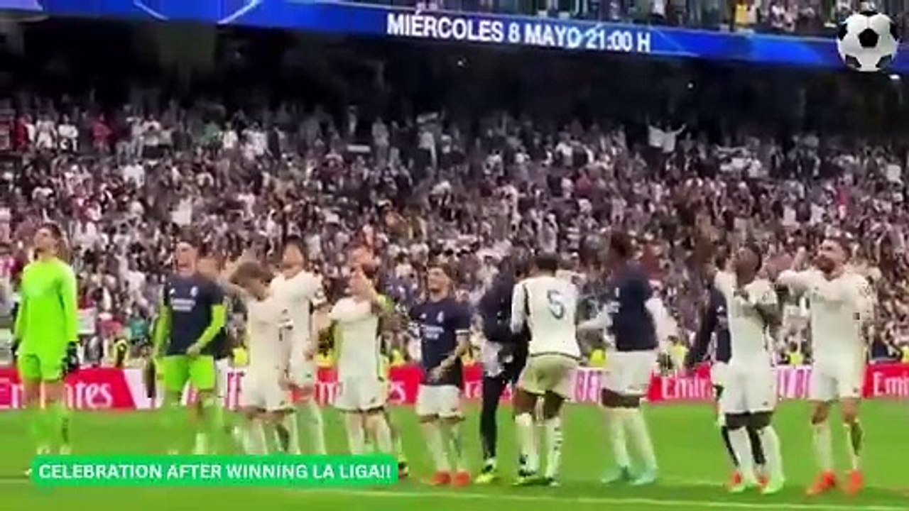 ⚪Real Madrid Players Crazy 36th La Liga Title Celebrations 2024!