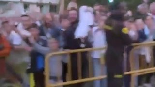 La celebración de Brahim tras salir del Bernabéu