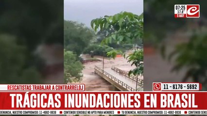 Brasil: al menos 57 muertos y más de 60 desaparecidos por las inundaciones