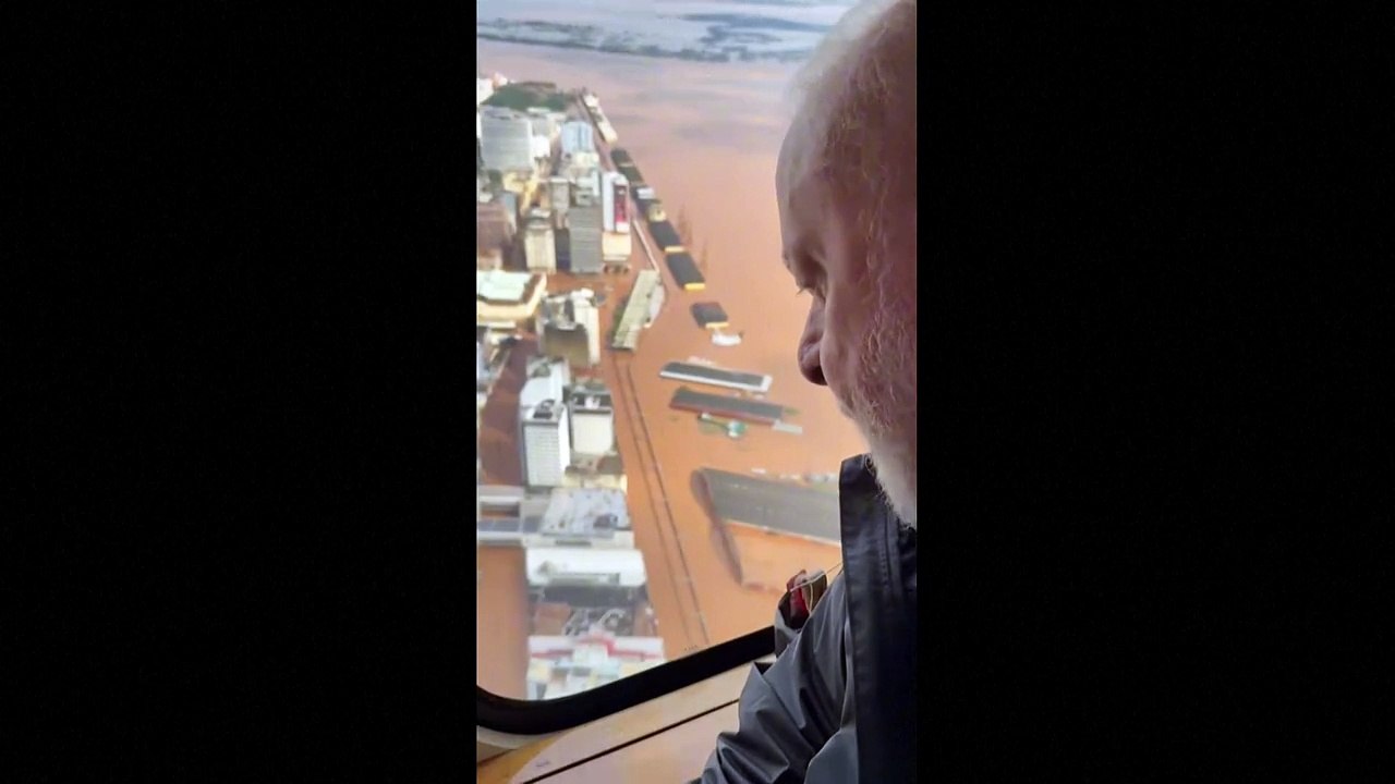 Lula, Pacheco, Lira sobrevoam áreas inundadas no RS
