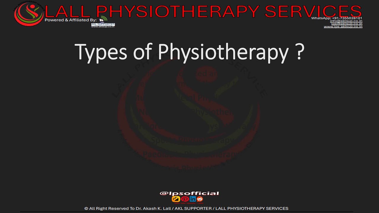 Types of Physiotherapy.