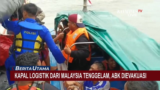 Kapal Logistik dari Malaysia Tenggelam di Riau, 9 ABK Dievakuasi