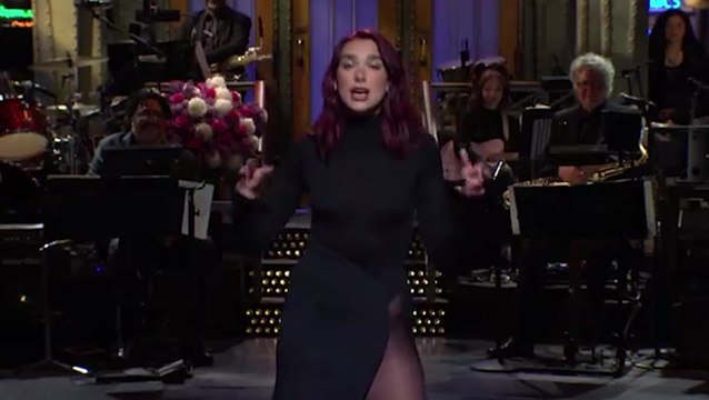 Dua Lipa addresses viral meme about her dancing in SNL monologue