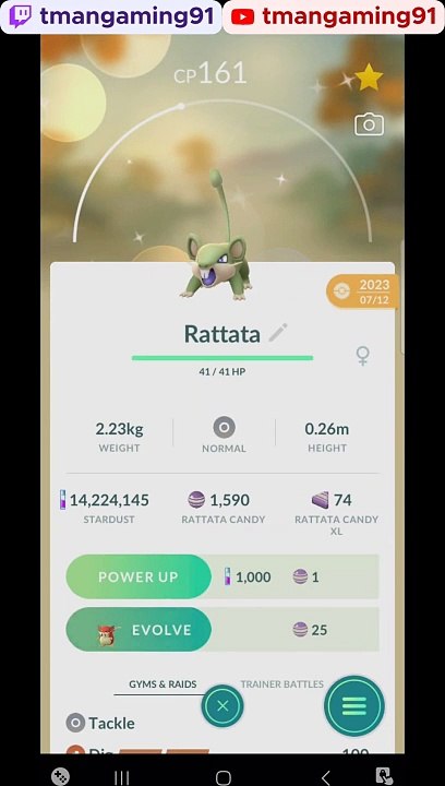 Pokémon GO-Evolving Shiny Rattata