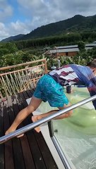 Crazy superman flying in Water park #challenge