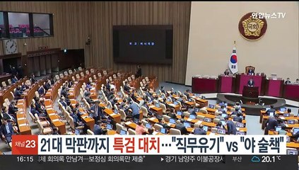 21대 막판까지 특검 대치…"국민에 대한 직무유기"vs"거부권 정국 위한 술책"