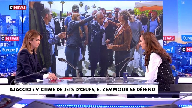Sarah Knafo réagit au geste d’Eric Zemmour après avoir été victime d’un jet d’oeuf à Ajaccio: C’est de la légitime défense au sens du code pénal - VIDEO