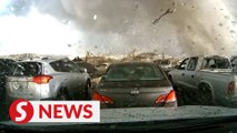 Dashcam video captures powerful tornado wiping out building in Nebraska in late April