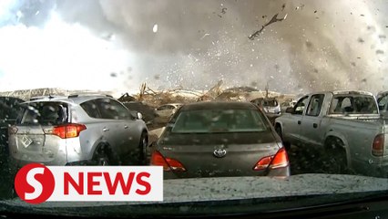 Dashcam video captures powerful tornado wiping out building in Nebraska in late April