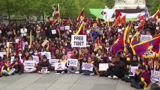 La communauté tibétaine manifeste contre la venue de Xi Jinping en France