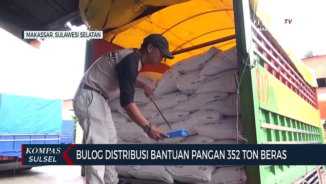 Bulog Distribusi Bantuan Pangan 352 Ton Beras
