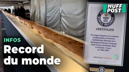 Download Video: Le record de la plus longue baguette de pain du monde est désormais détenu par des Français