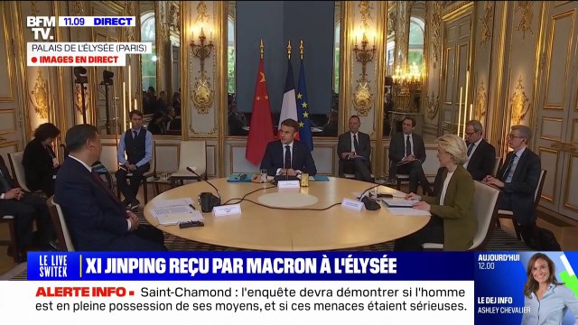 La situation internationale nécessite plus que jamais ce dialogue euro-chinois : Emmanuel Macron reçoit le président chinois Xi Jinping à l'Élysée