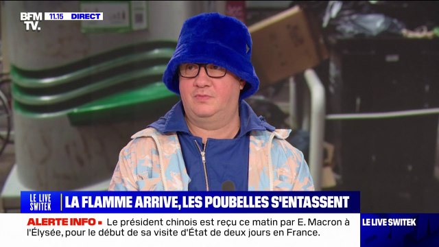 Ludovic Franceschet (éboueur à Paris et porteur de la flamme olympique) sur la grève des éboueurs à Marseille: C'est un bon moyen de pression, il ne faut pas qu'ils lâchent