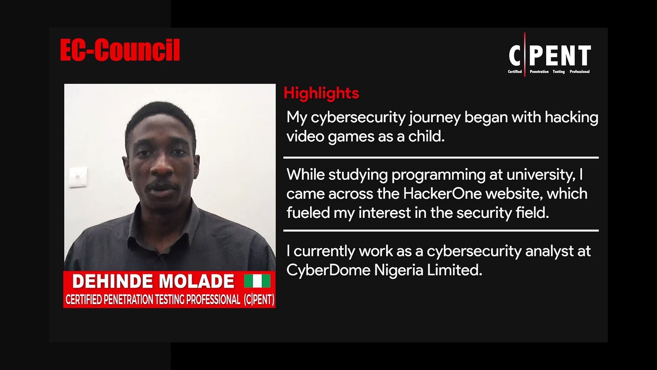 How C|PENT Helped Me With Promotion at My Organization | Dehinde Molade A Cybersecurity Analyst
