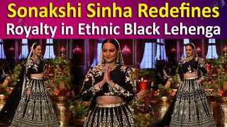 Sonakshi Sinha’s Regal look in Black Lehenga is a Wedding Showstopper