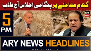 ARY News 5 PM Headlines | 6th May 2024 | Gandum Muamlay Par Hungami Ijlaas Aaj Talab