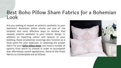 Best Boho Pillow Sham Fabrics for a Bohemian Look
