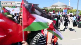 Denizli'deki üniversite öğrencilerinden İsrail'e tepki yürüyüşü: 