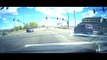 Car Crashes Into Another While Turning at Traffic Signal