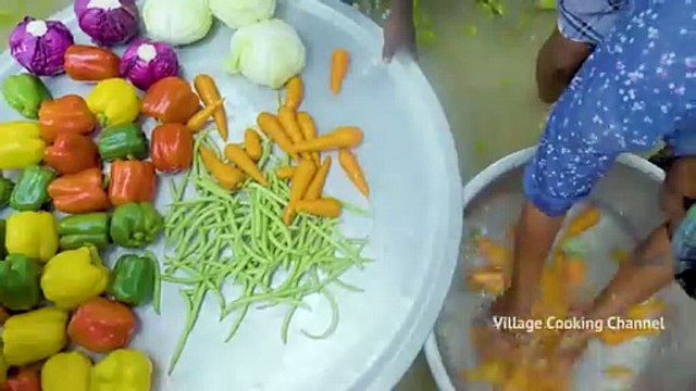 NOODLES Yummy Hakka Noodles Recipe Cooking and Eating in Village Chinese Food Veg Noodles