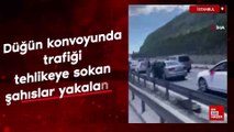 İstanbul'da düğün konvoyunda trafiği tehlikeye sokan şahıslar yakalandı