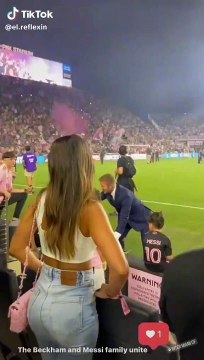 El saludo viral entre Beckham y Antonela Messi