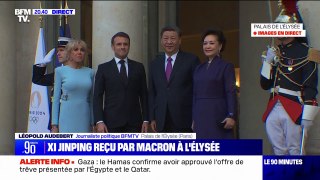 Le président chinois Xi Jinping reçu par Emmanuel Macron à l'Élysée pour un dîner d'État