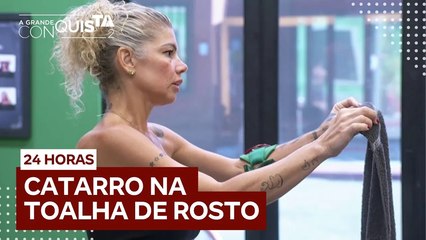 Cátia e Guipa ficam enojados com catarro em toalha: 'Passo no rosto toda hora’ | A Grande Conquista