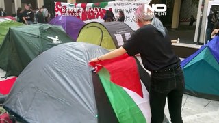 طلاب مناصرون للفلسطينيين ينصبون الخيام في جامعة بولونيا في إيطاليا