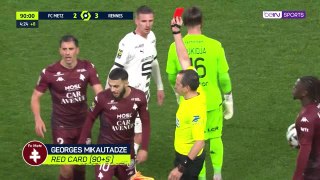 Referee refuses to overturn controversial red card as Rennes beat Metz